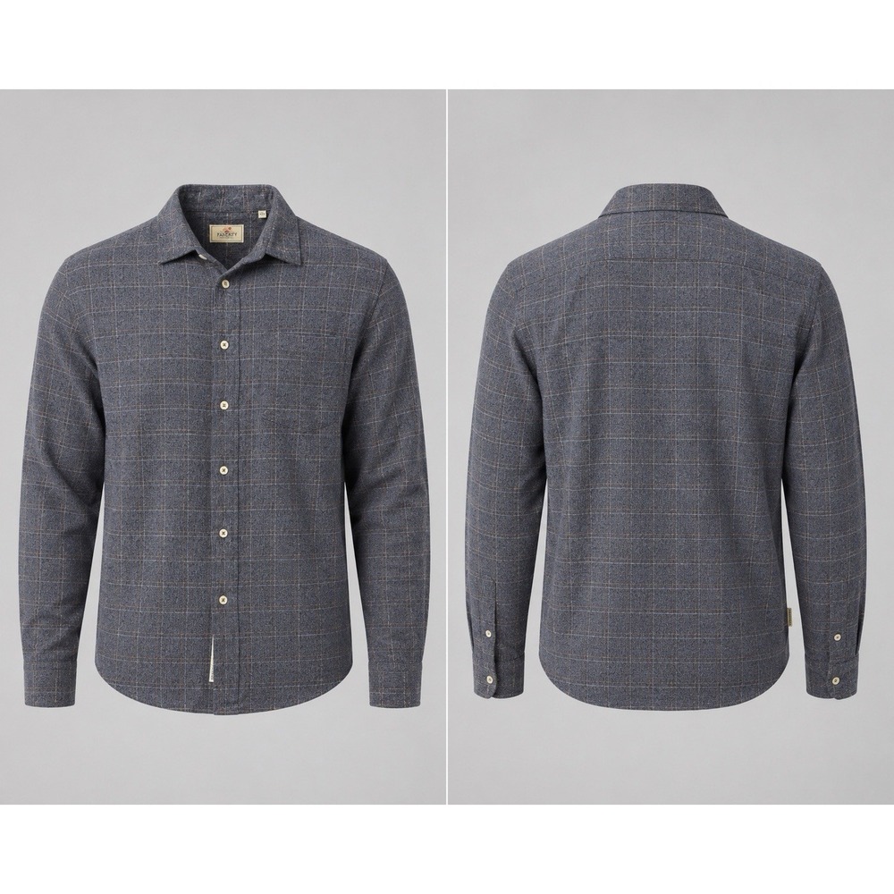 7 Diamonds Shirt BLUE GRY MENS MED  Plaid Dress Button Up Flannel Heavy Aspen